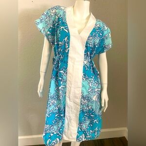 Lilly Pulitzer angelette blue butterfly paisley dress size 6